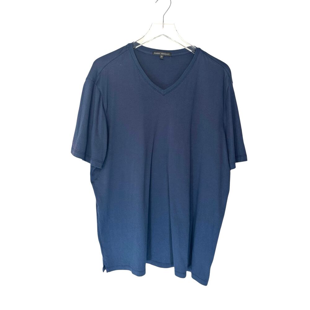 Robert‎ Barakett Men's Blue Night V-Neck Basic Short Sleeve T-Shirt Size XXL